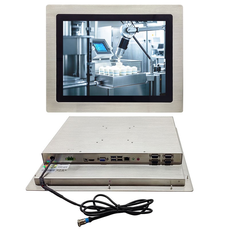 15 Inch Panel mounted stainless steel all-in-one pc with external switch button